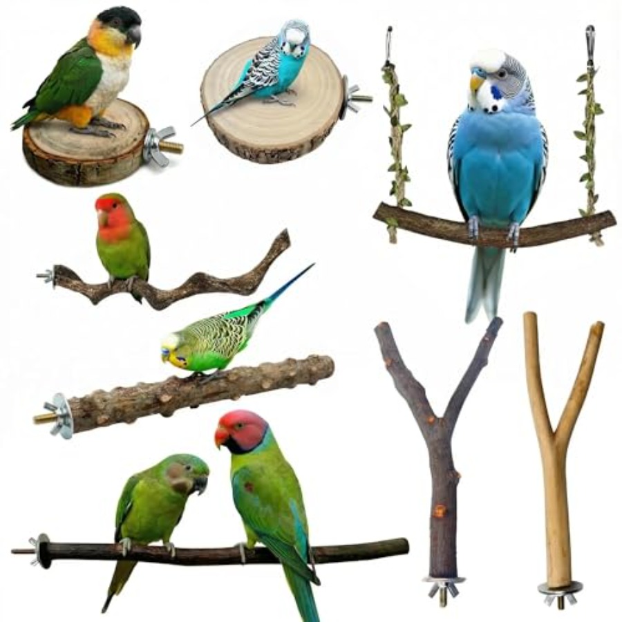 8PCS natural wood bird perches – Health & Wellness Therapy Center recenzja i cena