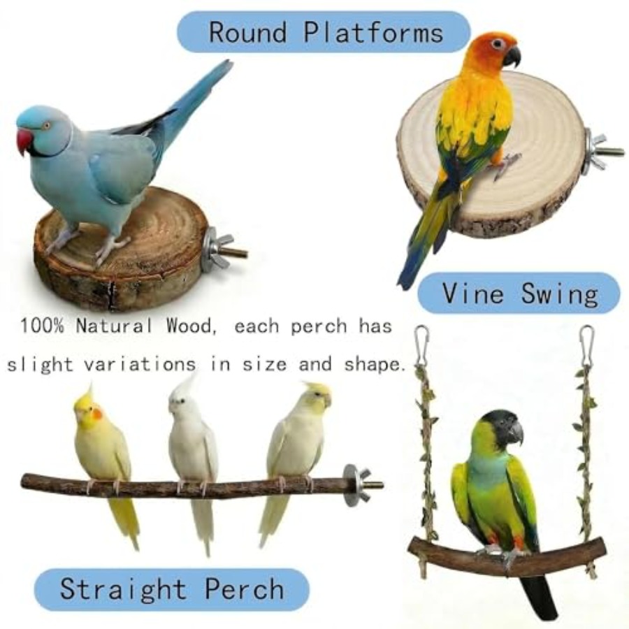 8PCS natural wood bird perches – Health & Wellness Therapy Center recenzja i cena